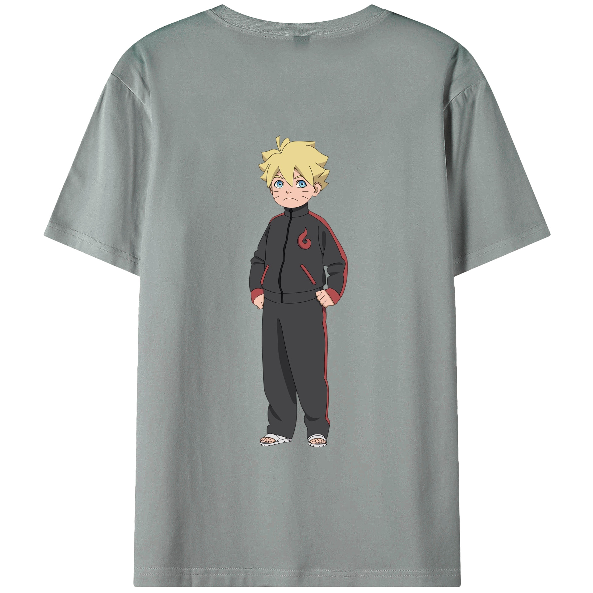 （画像用） NARUTO -ナルト- うずまき ボルト Uzumaki Boruto 綿100％ メンズ半袖Tシャツ（バックプリント） 通気性
